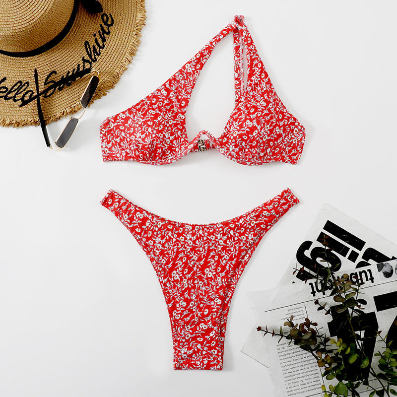 Damen Triangel-Bikini mit verspieltem Blumendesign EB