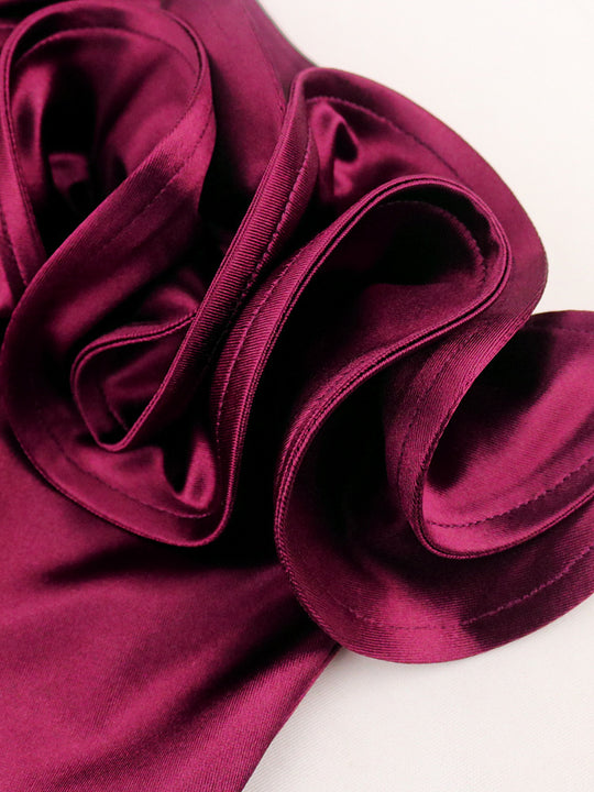 Damen schulterfreies Abendkleid mit voluminösen Rüschen EB