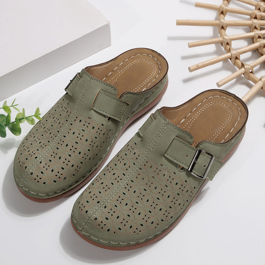 Damen Komfortable Clogs mit raffiniertem Lochmuster EB
