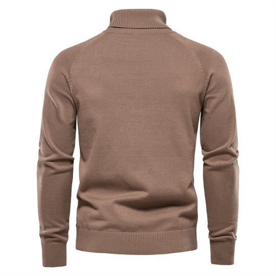 Herren Strickpullover mit modischem Stehkragen und strukturiertem Design EB