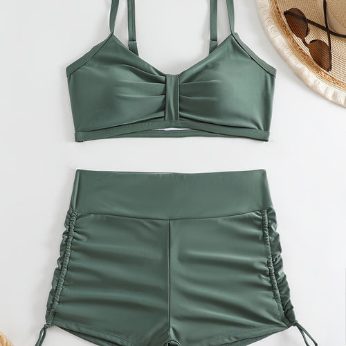 Damen Sportliches Bikini-Set mit innovativem Rüschendesign EB