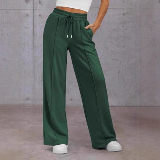 Damen Komfortable Weite Sweatpants mit elastischem Bund und praktischen Taschen EB