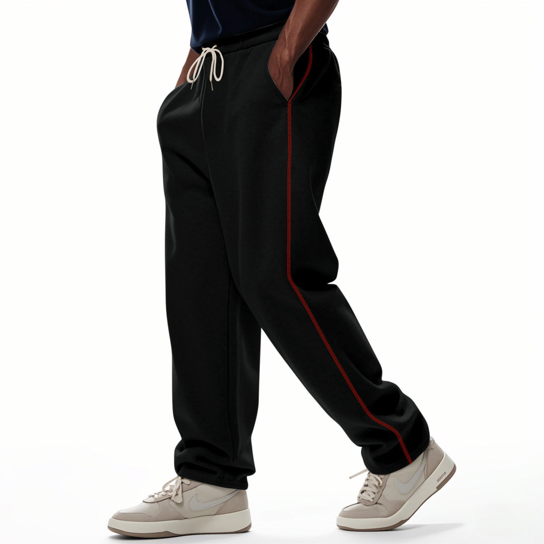 Herren Sportliche Freizeithose mit seitlichem Kontrastnähten und Kordelzug EB