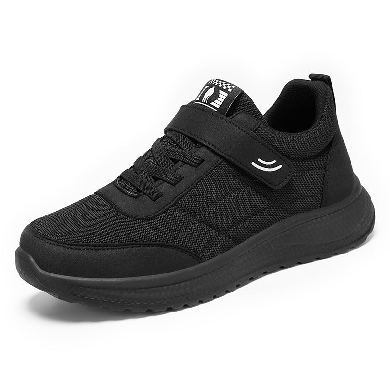 Damen nan leichter Alltag-Walking-Sneaker mit Klettverschluss und elastischer Schnürung, stoßdämpfender EVA-Zwischensohle und gepolstertem Fersenkragen EB