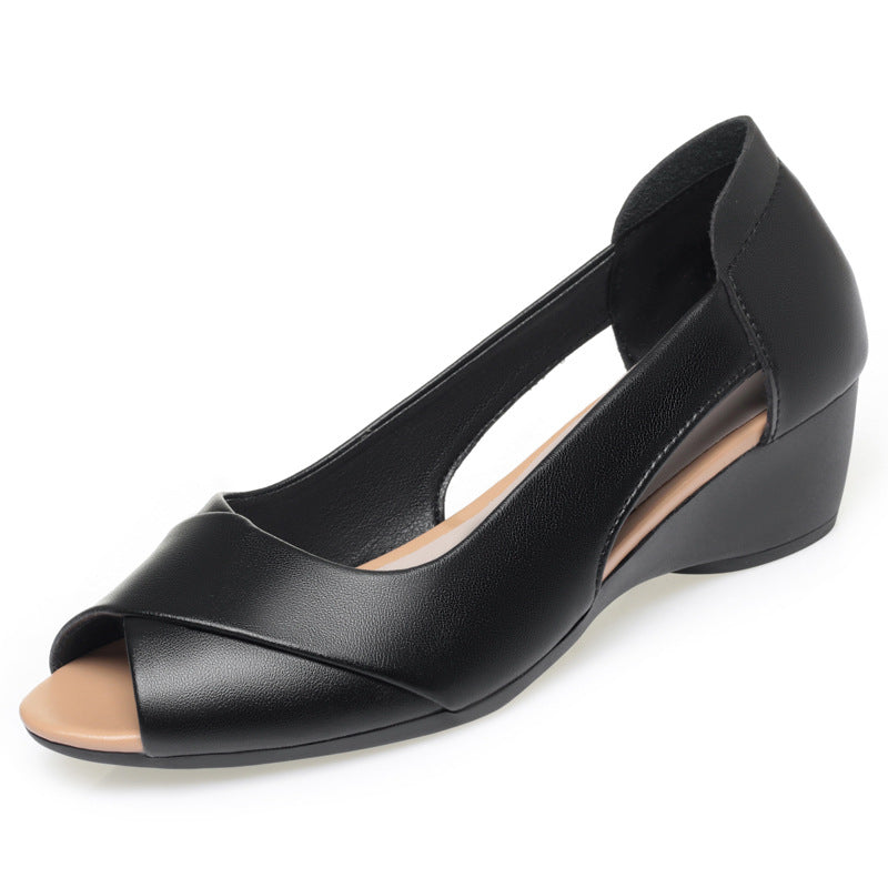 Damen offene Wedgeschuhe mit modischem Schnitt und komfortablem Fußbett EB