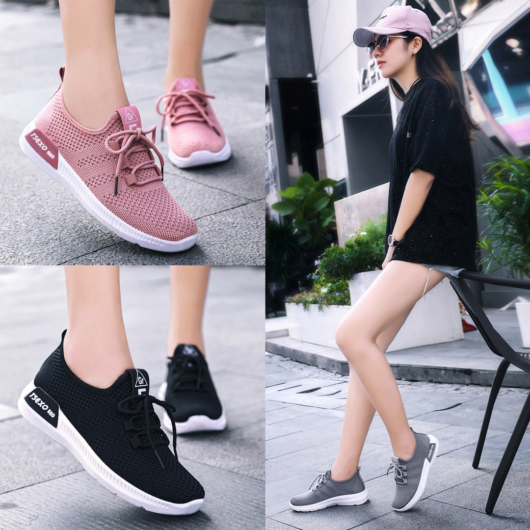 Damen Leichte und atmungsaktive Sneaker mit flexiblem Mesh-Obermaterial EB