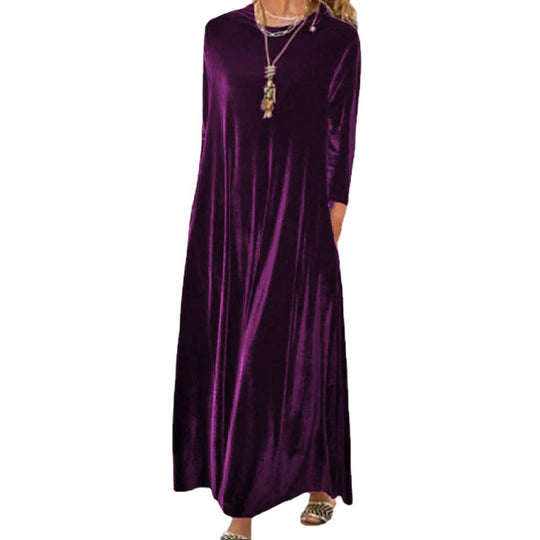 Damen Maxikleid mit elegantem Schnitt und Taschen EB