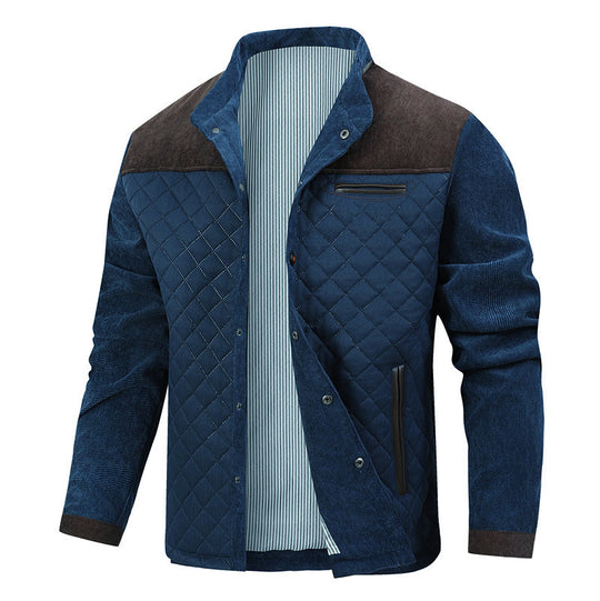Herren gesteppte Freizeitjacke mit modischem Stehkragen und praktischen Taschen EB