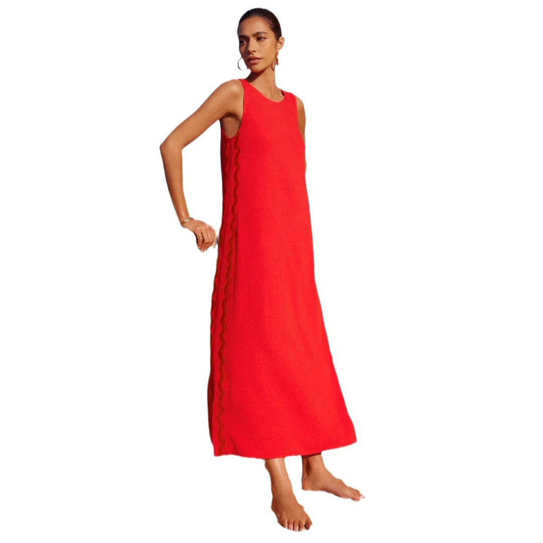 Damen Maxikleid mit elegantem Schnitt und seitlichen Schlitzen EB
