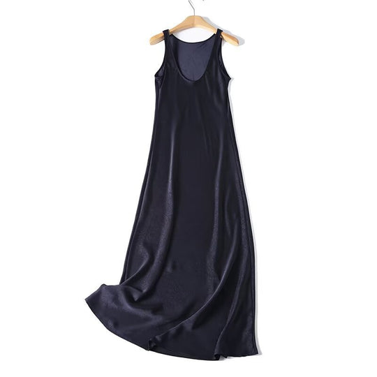Damen Langes Seidenkleid mit elegantem Rückenausschnitt EB