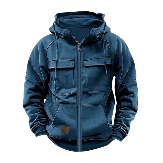 Herren funktionale Kapuzenjacke mit großen Fronttaschen EB