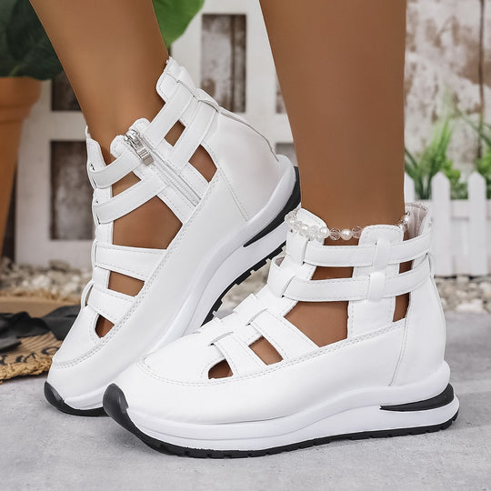 Damen Sportliche Plateausandalen mit verstellbarem Riemendesign EB