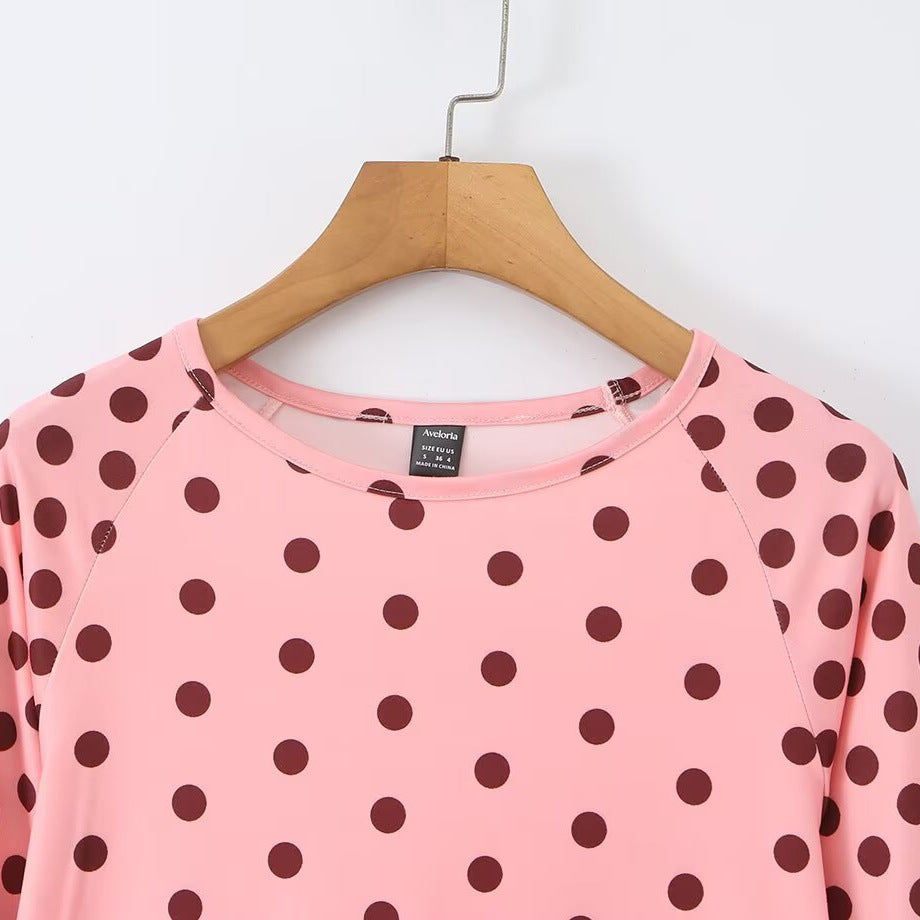 Damen Langarmshirt mit modischem Punkte-Muster EB
