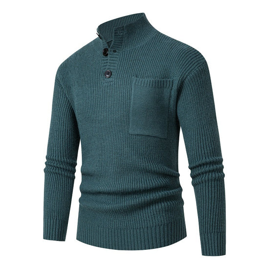 Herren Hochwertiger Pullover mit Modalmuster und Brusttasche EB