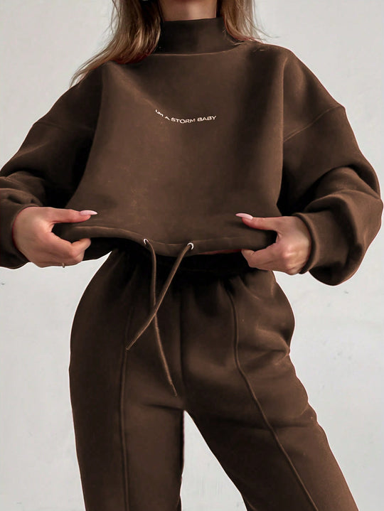 Damen Oversized Sweatshirt und Jogginghose Set EB