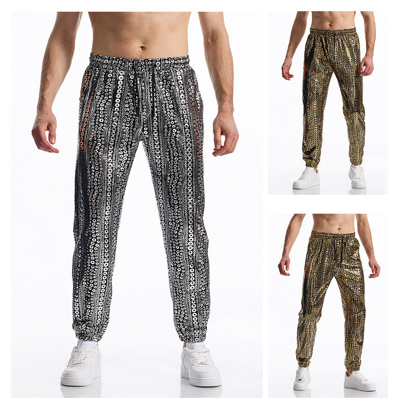 Herren Glamouröse Pailletten-Jogginghose EB