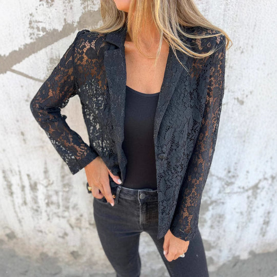 Damen Spitzenblazer mit femininen Details EB