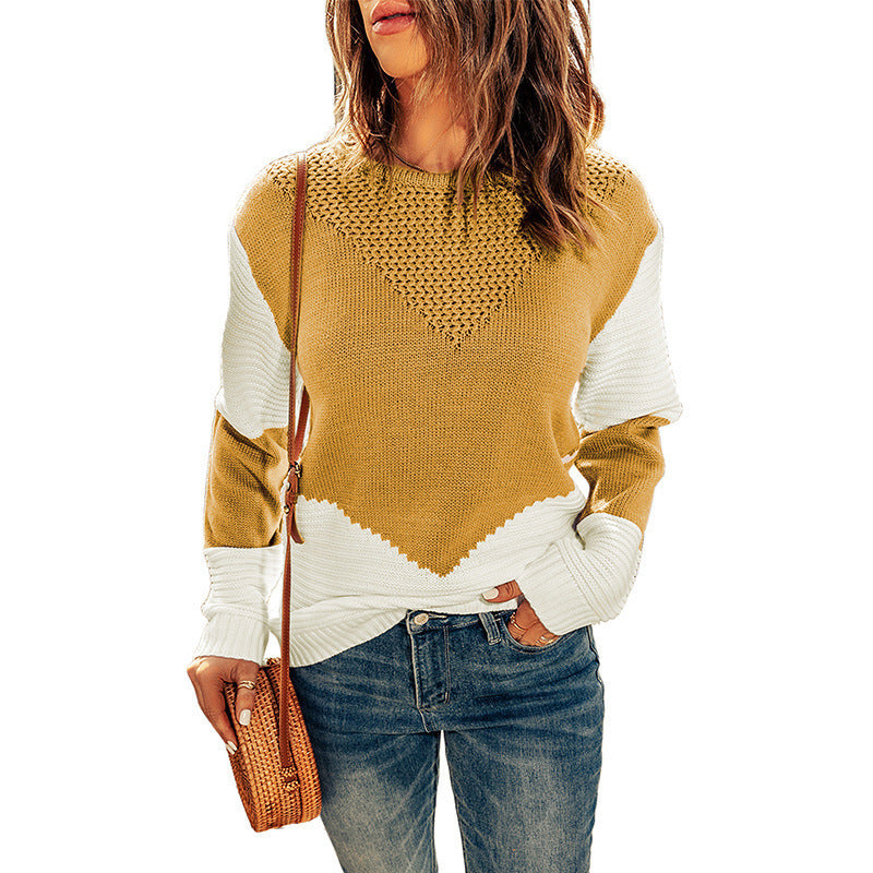 Damen Strickpullover mit geometrischem Design und angenehmer Passform EB