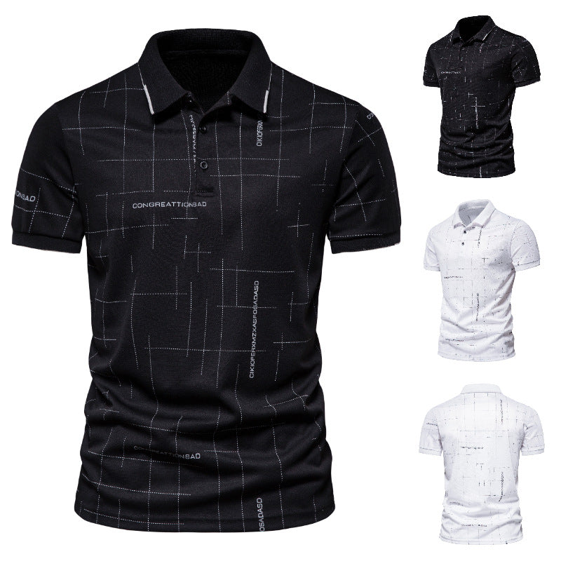 Herren Polohemd mit modernem Schnitt und grafischem Muster EB