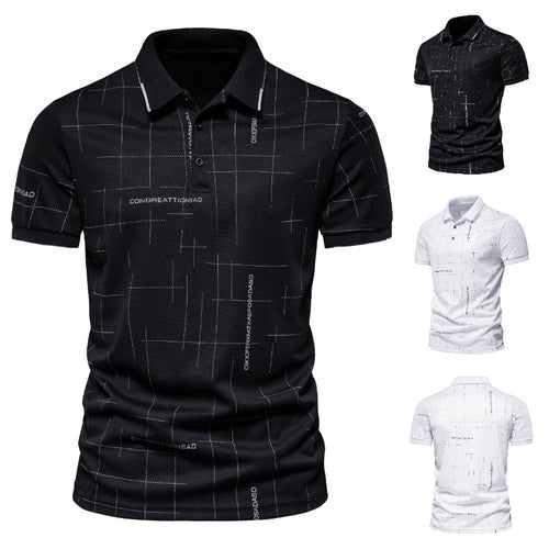 Herren Polohemd mit modernem Schnitt und grafischem Muster EB