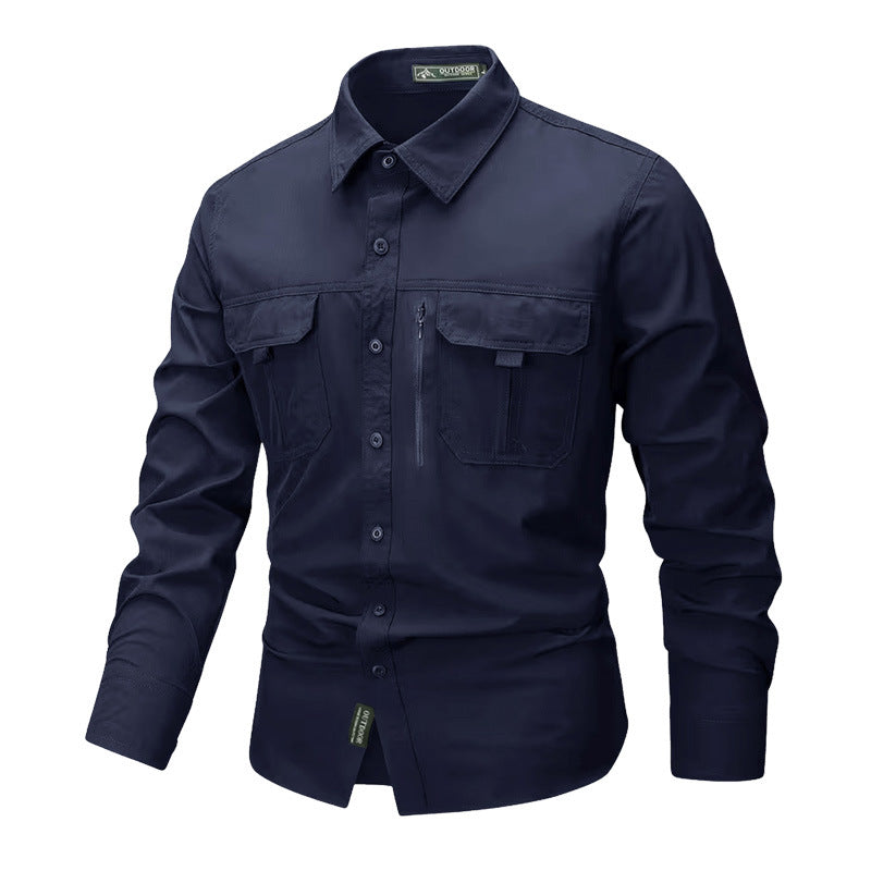 Herren nan robustes Trekkinghemd mit verstärkten Brusttaschen und atmungsaktivem Material EB
