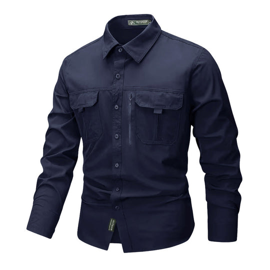 Herren nan robustes Trekkinghemd mit verstärkten Brusttaschen und atmungsaktivem Material EB