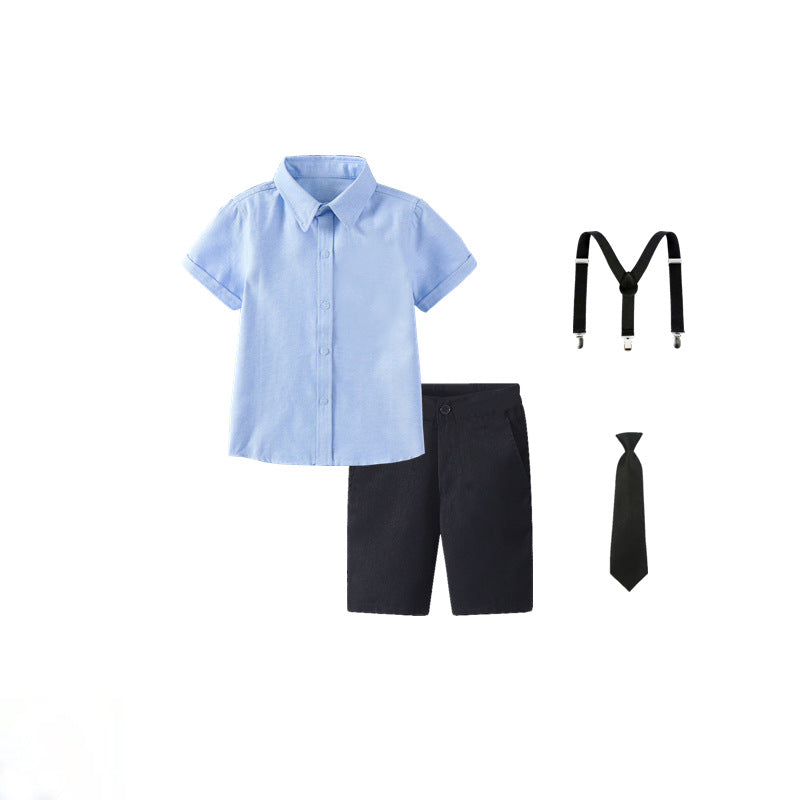 Damen festliches Hemd und Shorts Set mit Hosenträgern EB