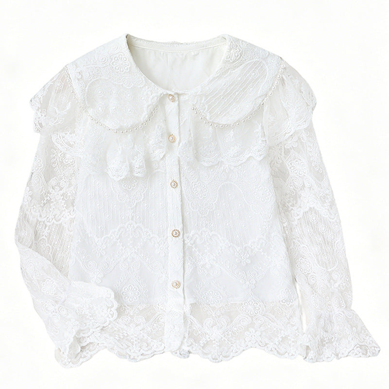 Damen elegante Spitzenbluse EB