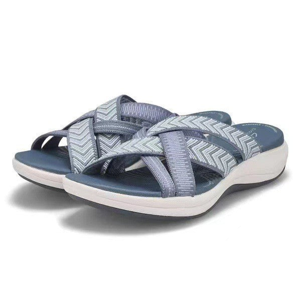 Damen flexible Riemchen-Sandalen mit anatomischer Fußbettung EB