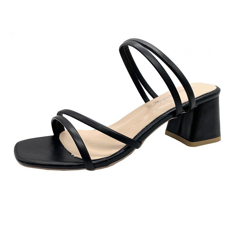 Damen elegante Sandalen mit modischen Riemen EB