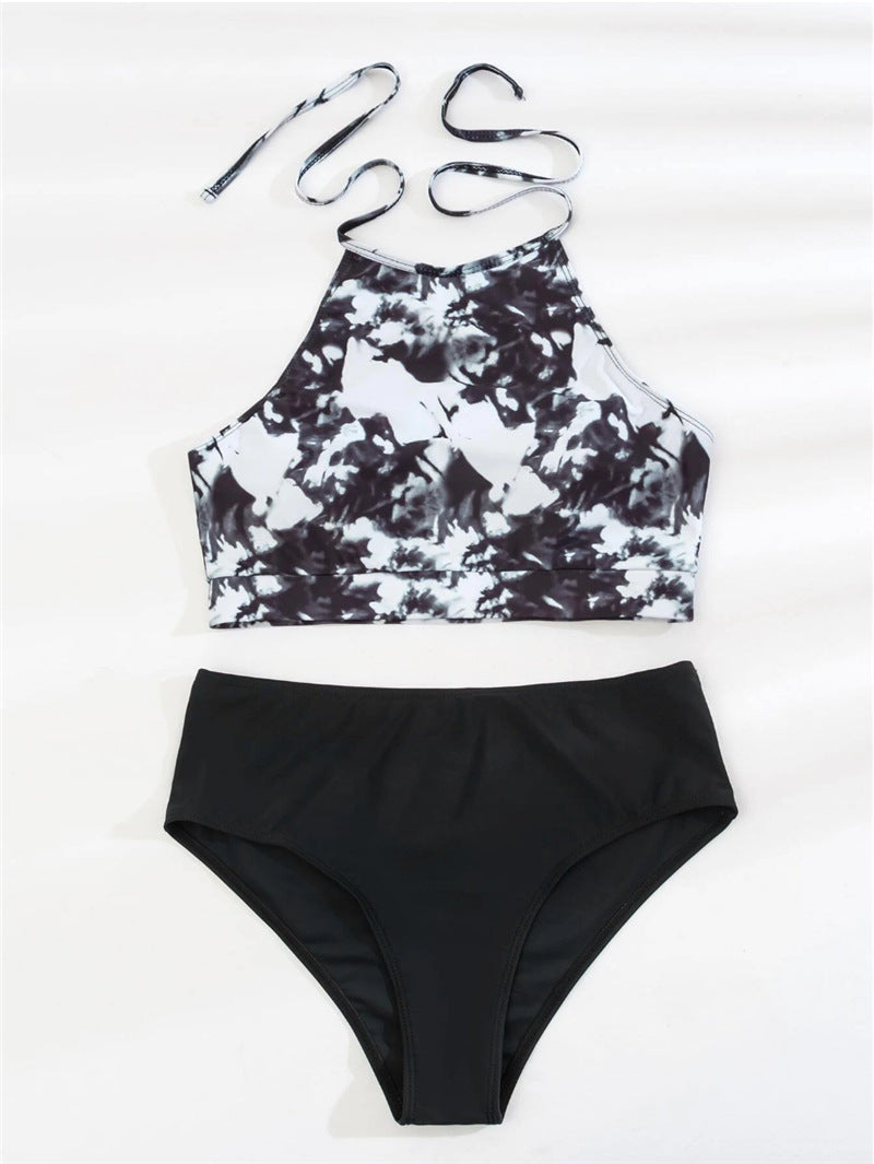 Damen Bikini-Set mit hochgeschlossenem Oberteil und modernem Hosen-Design EB