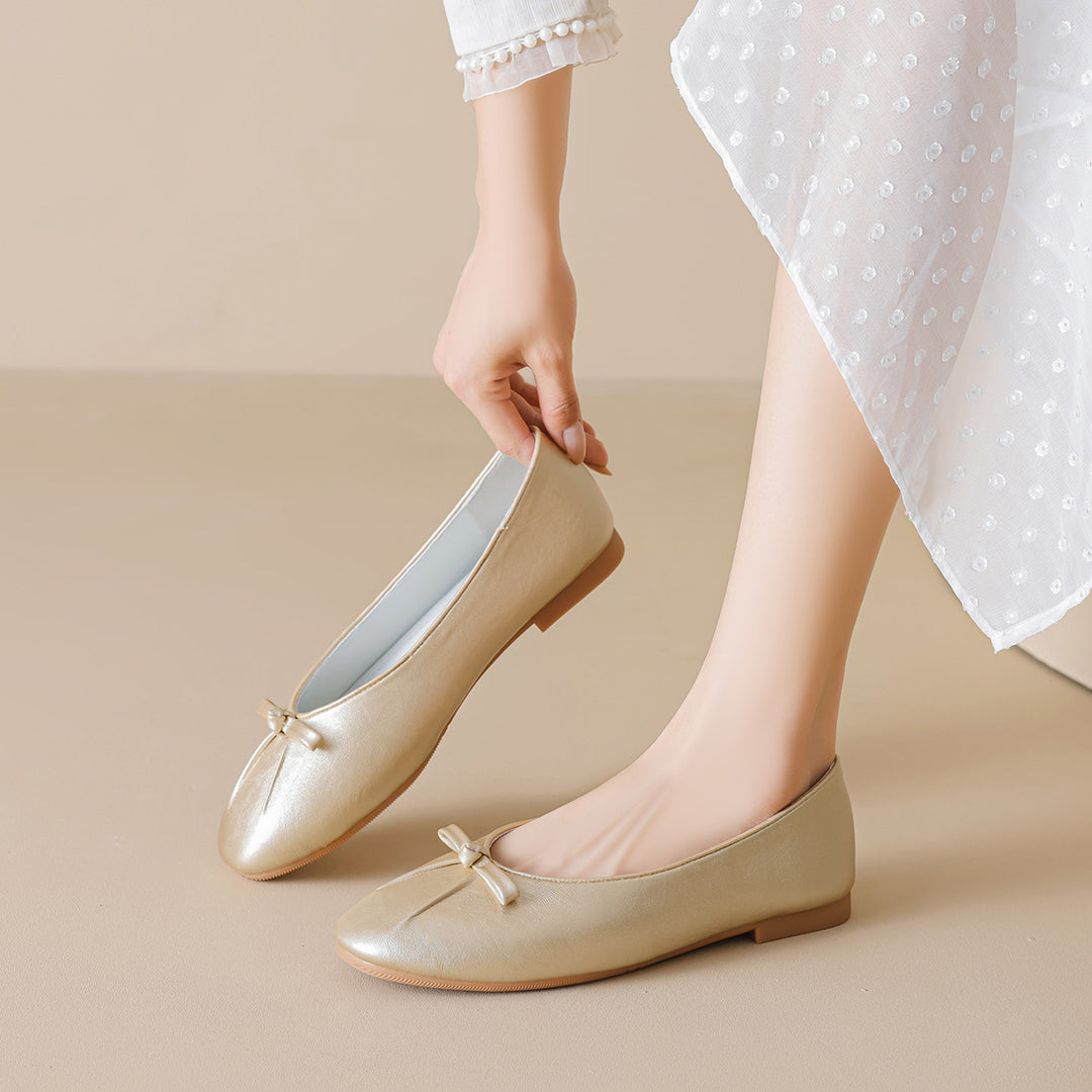 Damen Ballerinas mit elegantem Schleifendetail und komfortablem Fußbett EB