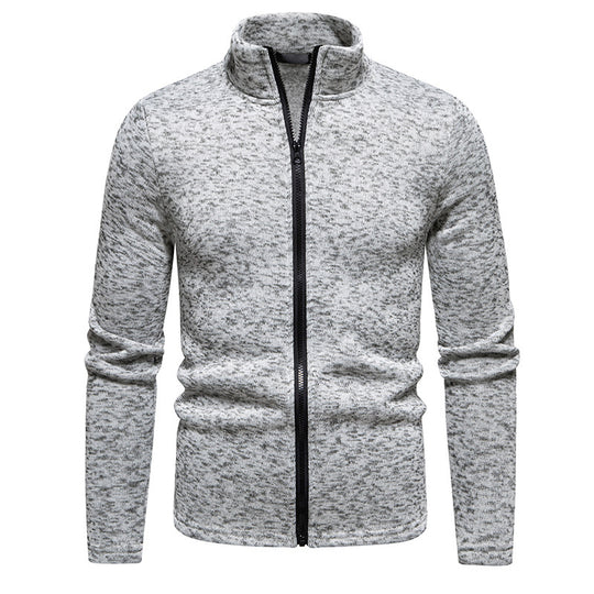 Herren Fleecejacke mit Stehkragen und durchgehendem Reißverschluss EB