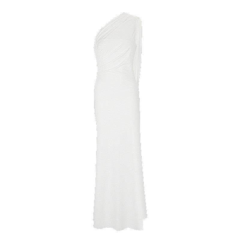 Damen elegantes Wickelkleid mit asymmetrischem Schnitt und tiefem V-Ausschnitt EB