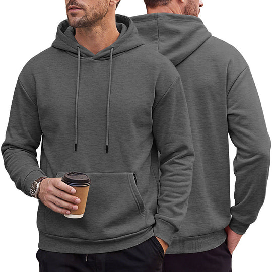 Herren Kapuzenpullover aus weichem Fleece mit Kängurutasche und verstellbarer Kapuze EB
