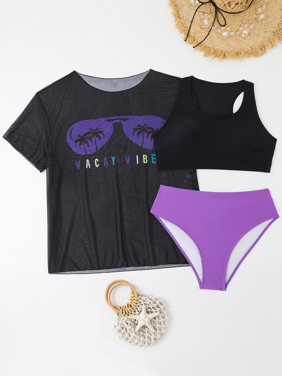Damen Freizeit-Bikini-Set mit Netzoberteil EB