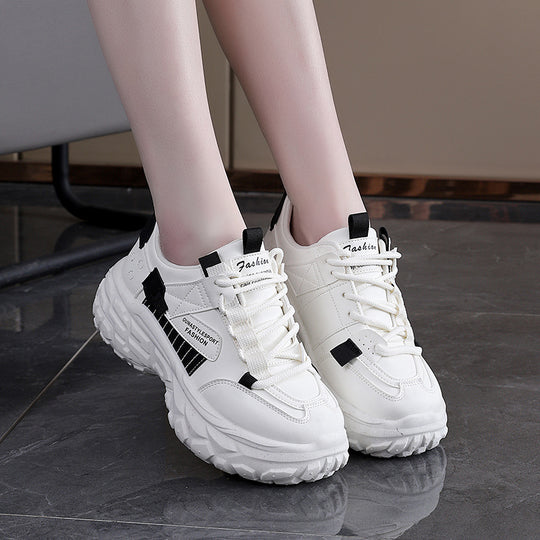 Damen Komfortable Lauf- und Freizeitschuhe mit dicker Sohle EB