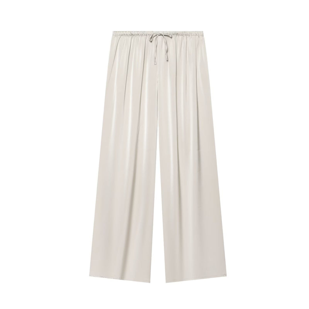 Damen nan luftig-weite Palazzo-Hose mit elastischem Bund und Kordelzug EB