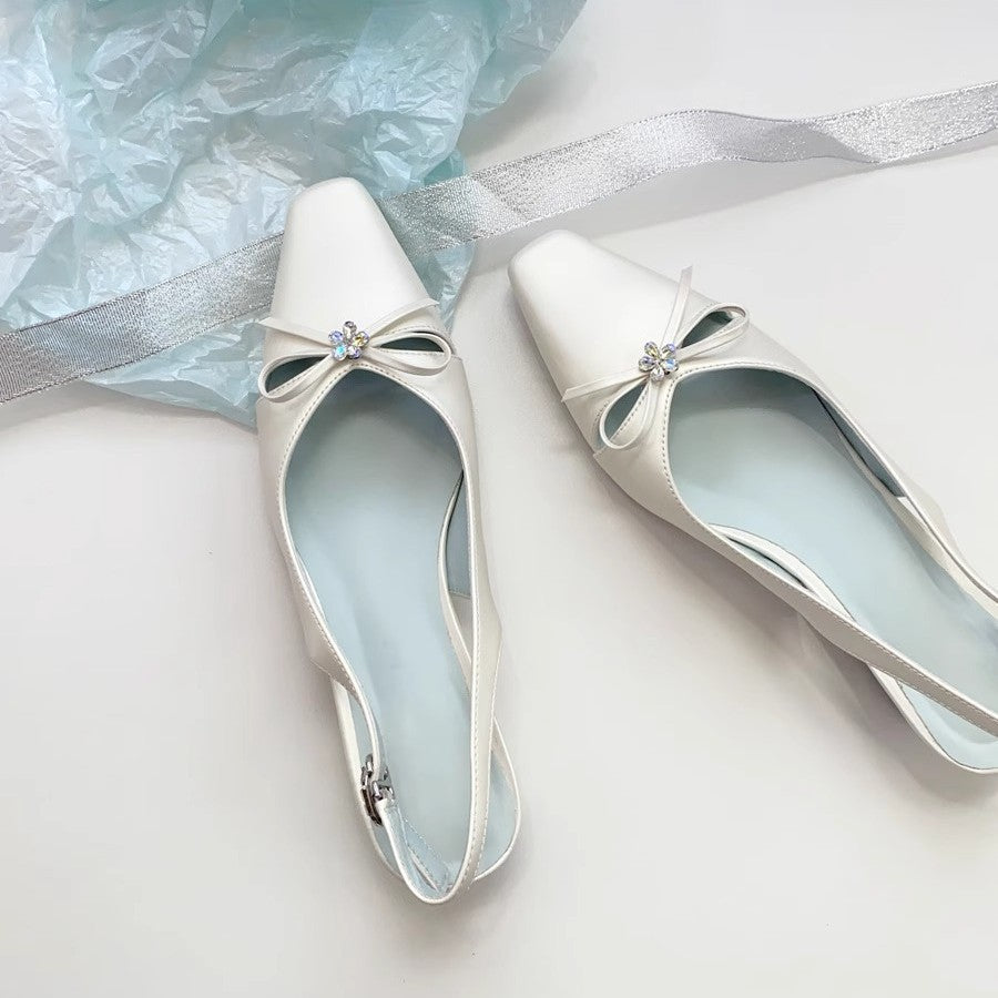 Damen Slingback-Pumps mit elegantem Schleifendetail und geschmackvoller Verzierung EB