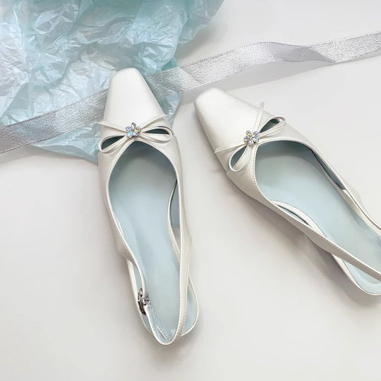 Damen Slingback-Pumps mit elegantem Schleifendetail und geschmackvoller Verzierung EB