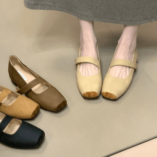 Damen elegante Ballerinas mit verstellbarem Riemen EB