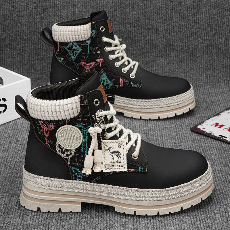 Damen modische und robuste Schnürboots aus strapazierfähigem Material mit einzigartigem Design EB