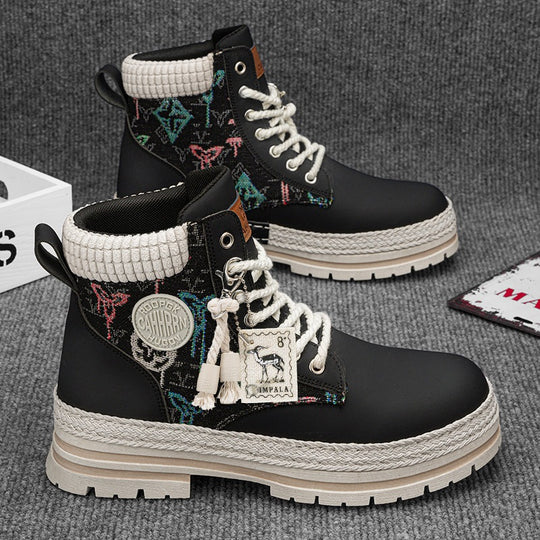 Damen modische und robuste Schnürboots aus strapazierfähigem Material mit einzigartigem Design EB