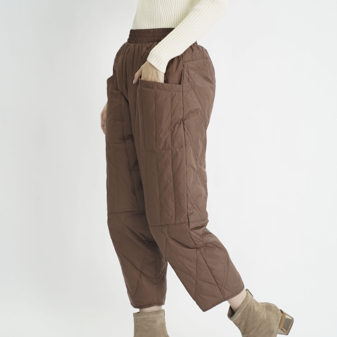 Damen gefütterte Freizeithose mit elastischem Bund und Taschen EB