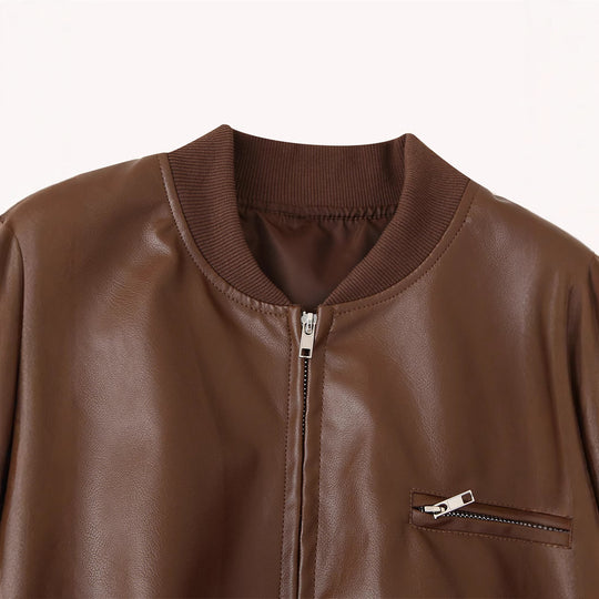 Damen Bikerjacke aus hochwertigem Kunstleder EB