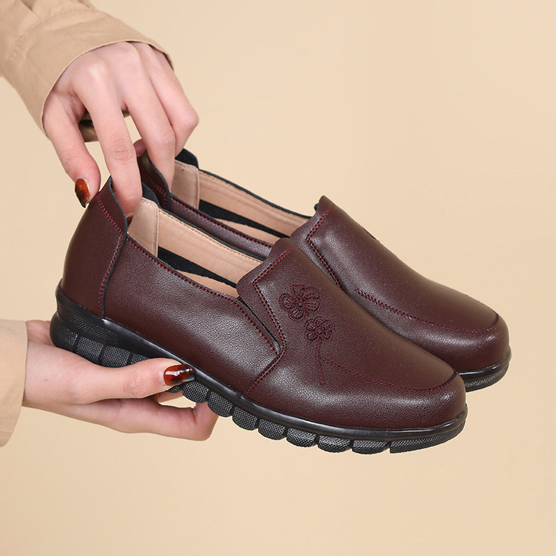 Damen Bequeme Mokassins mit elastischem Einstieg und zartem Blumenmuster EB