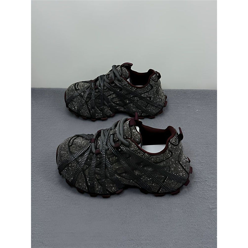 Damen modische Sneaker mit elegantem Strassdesign EB