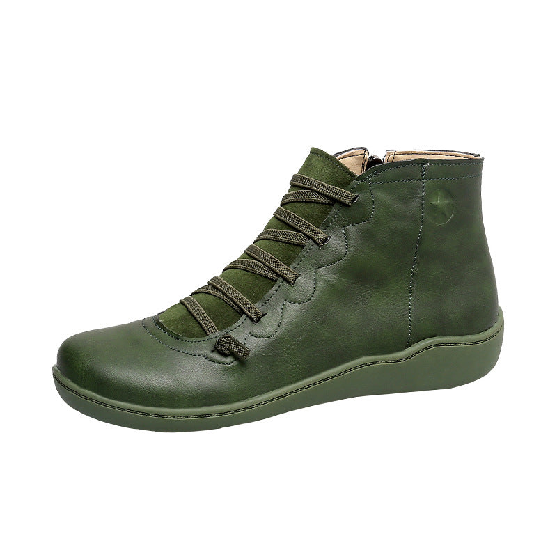 Damen komfortabler Schnür-Bootie mit ergonomischem Fußbett, weichem Schaft und flexibler Profilsohle EB