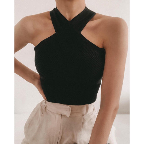 Damen Stricktop mit künstlerischem Kreuz-Träger Design EB