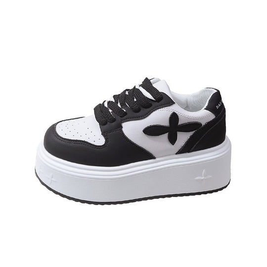 Damen modische Plateau-Sneaker mit dämpfender Sohle und atmungsaktivem Obermaterial EB